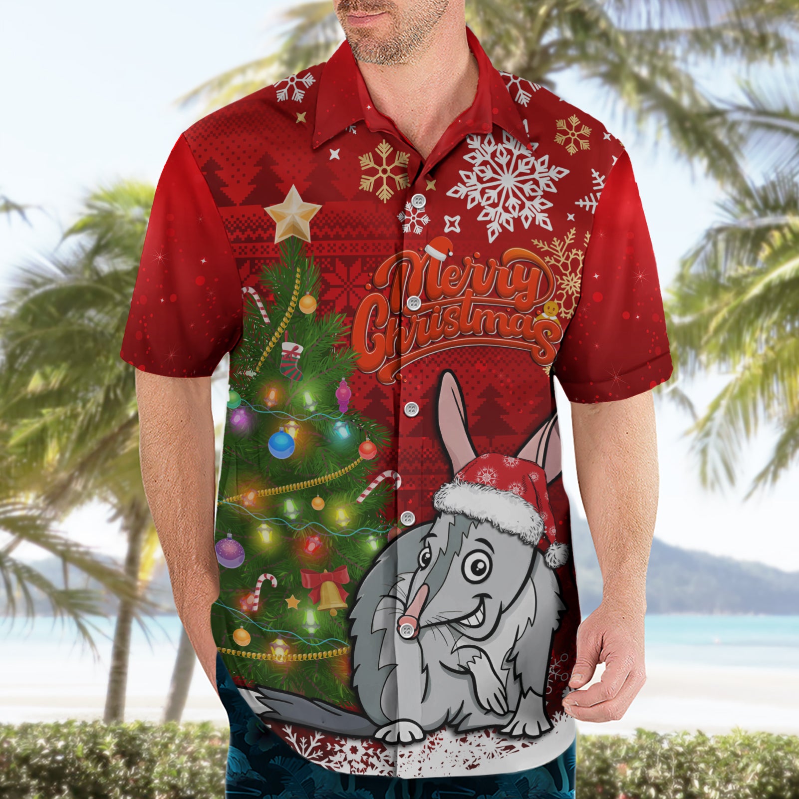 Australia Christmas Hawaiian Shirt Aussie Bilby Santa Merry Xmas - Vibe Hoodie Shop