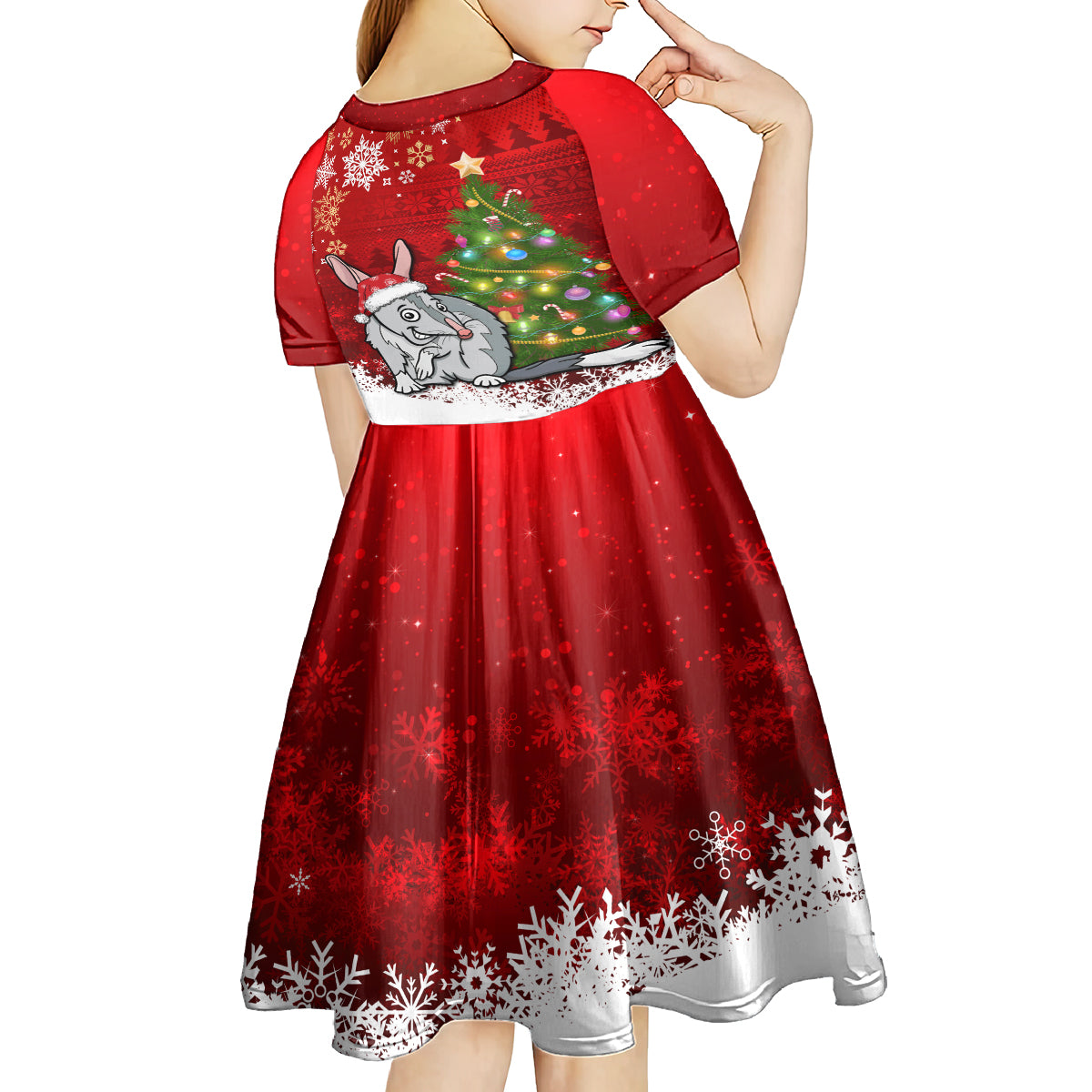 Australia Christmas Kid Short Sleeve Dress Aussie Bilby Santa Merry Xmas - Vibe Hoodie Shop