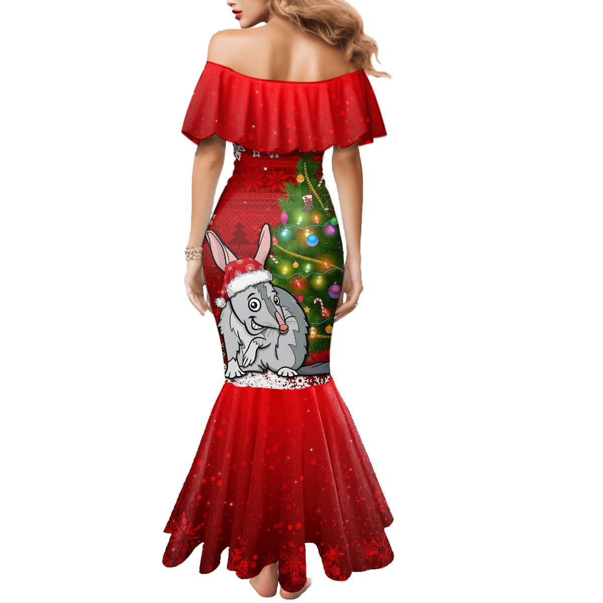 australia-christmas-mermaid-dress-aussie-bilby-santa-merry-xmas