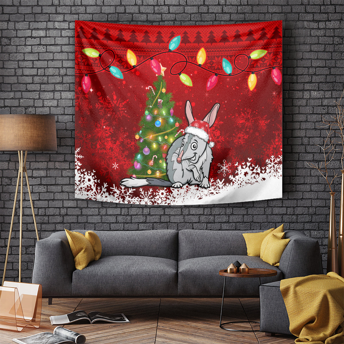 Australia Christmas Tapestry Aussie Bilby Santa Merry Xmas - Vibe Hoodie Shop