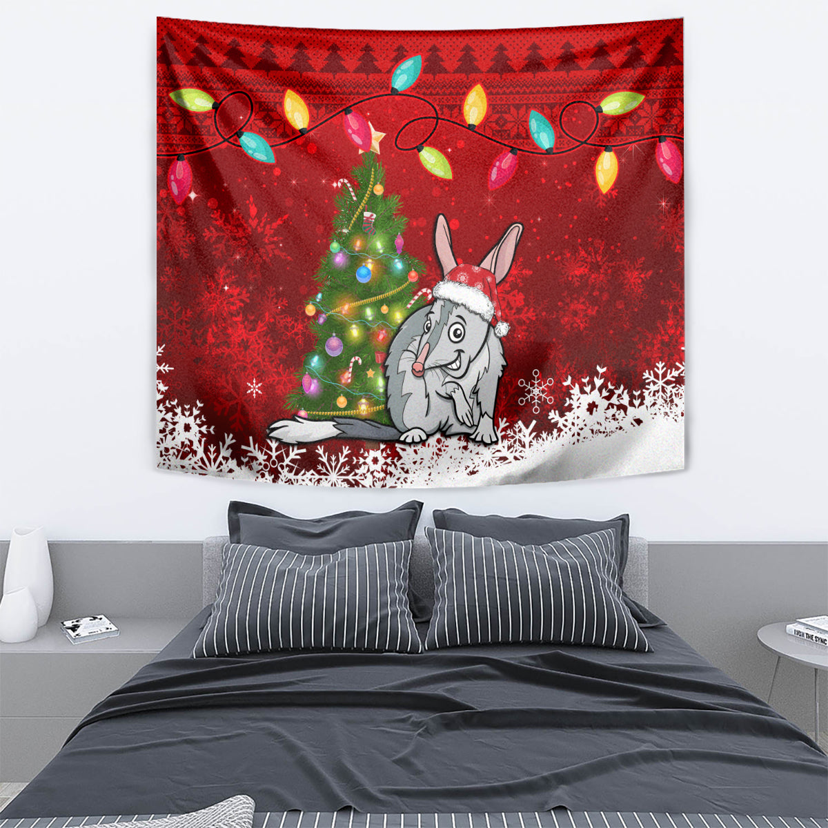 Australia Christmas Tapestry Aussie Bilby Santa Merry Xmas - Vibe Hoodie Shop