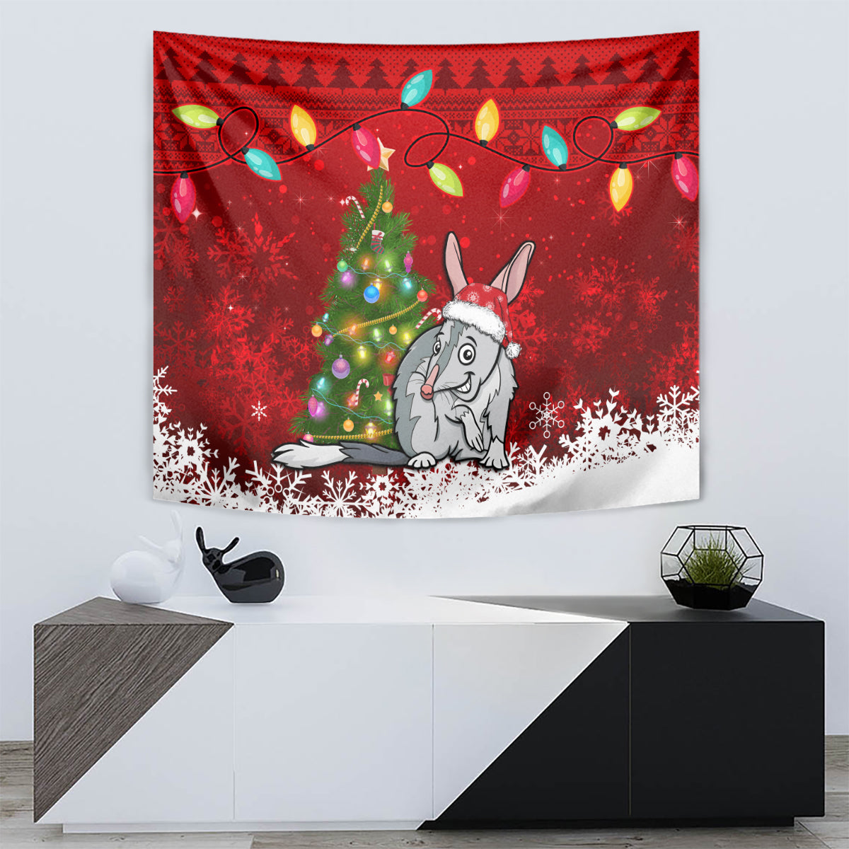 Australia Christmas Tapestry Aussie Bilby Santa Merry Xmas - Vibe Hoodie Shop