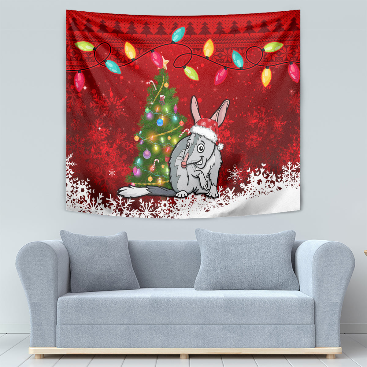 Australia Christmas Tapestry Aussie Bilby Santa Merry Xmas - Vibe Hoodie Shop