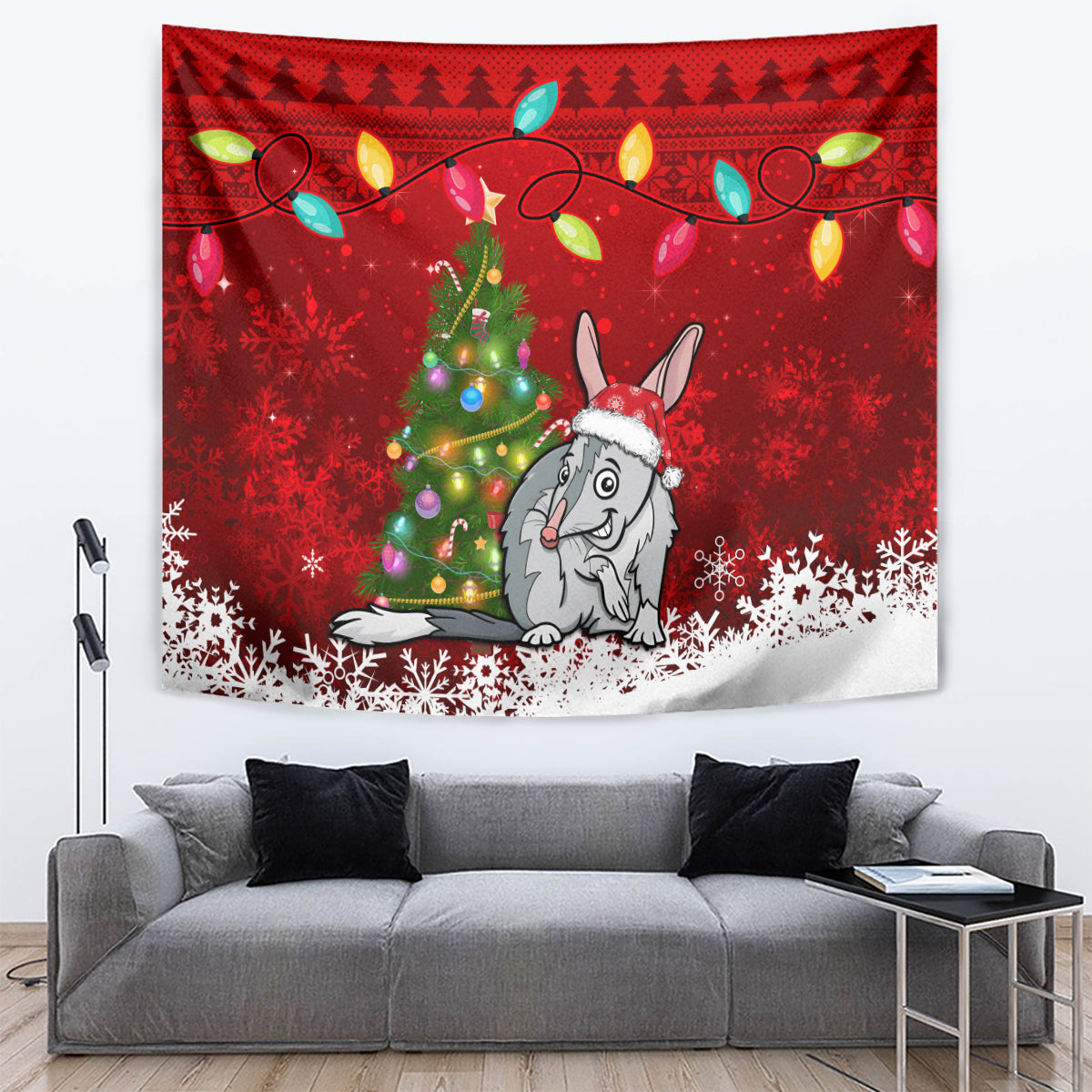 Australia Christmas Tapestry Aussie Bilby Santa Merry Xmas - Vibe Hoodie Shop