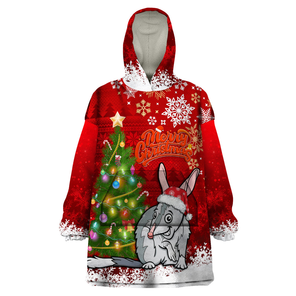 Australia Christmas Wearable Blanket Hoodie Aussie Bilby Santa Merry Xmas - Vibe Hoodie Shop