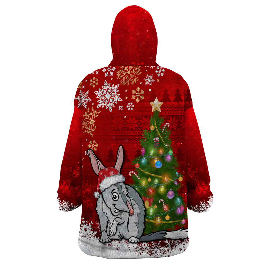 Australia Christmas Wearable Blanket Hoodie Aussie Bilby Santa Merry Xmas - Vibe Hoodie Shop