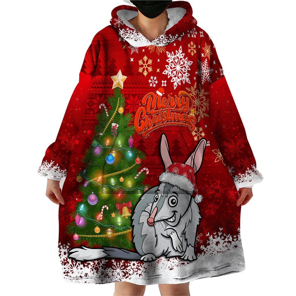 Australia Christmas Wearable Blanket Hoodie Aussie Bilby Santa Merry Xmas - Vibe Hoodie Shop