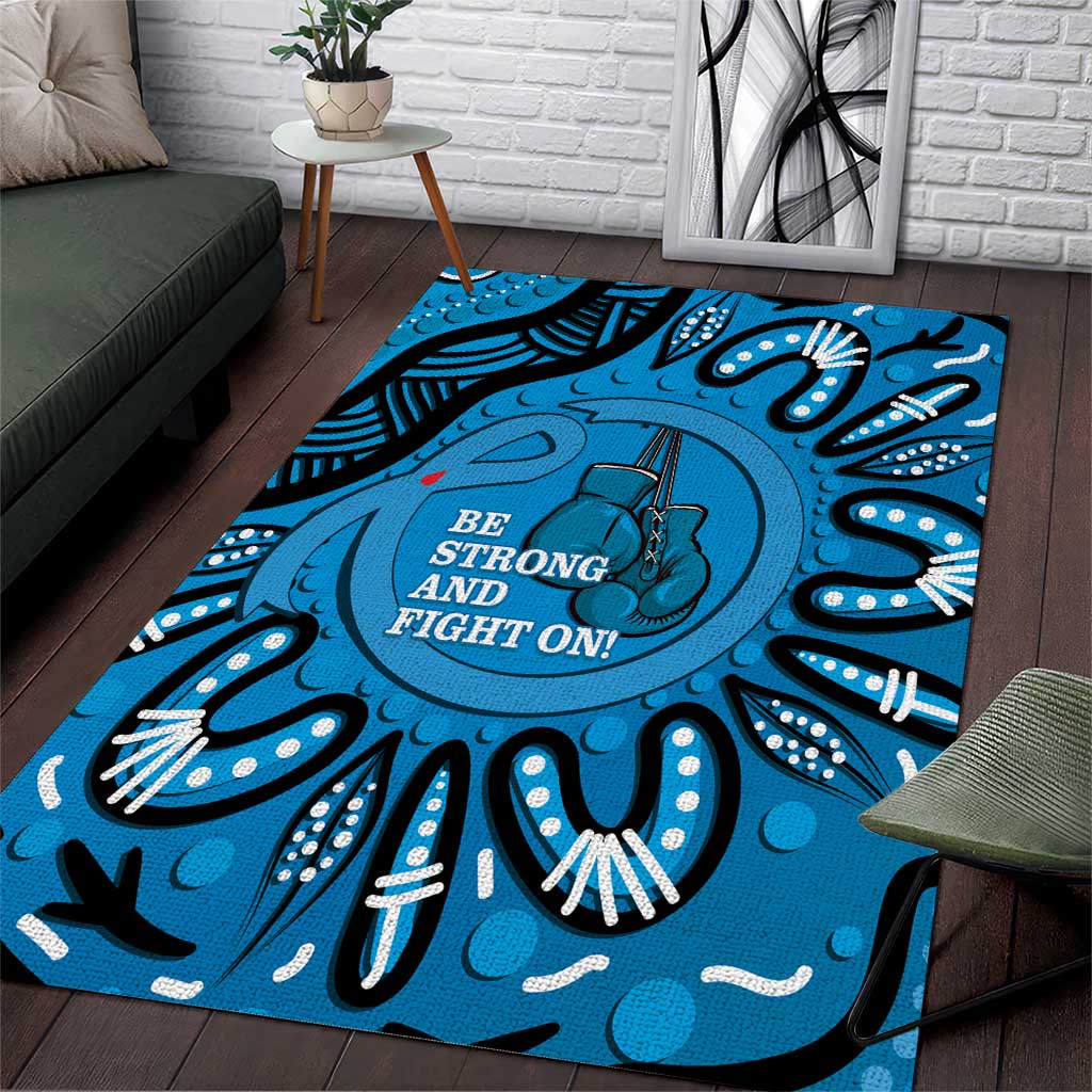 Australia Diabetes Awareness Month Area Rug Be Strong And Fight On Aboriginal Art - Vibe Hoodie Shop