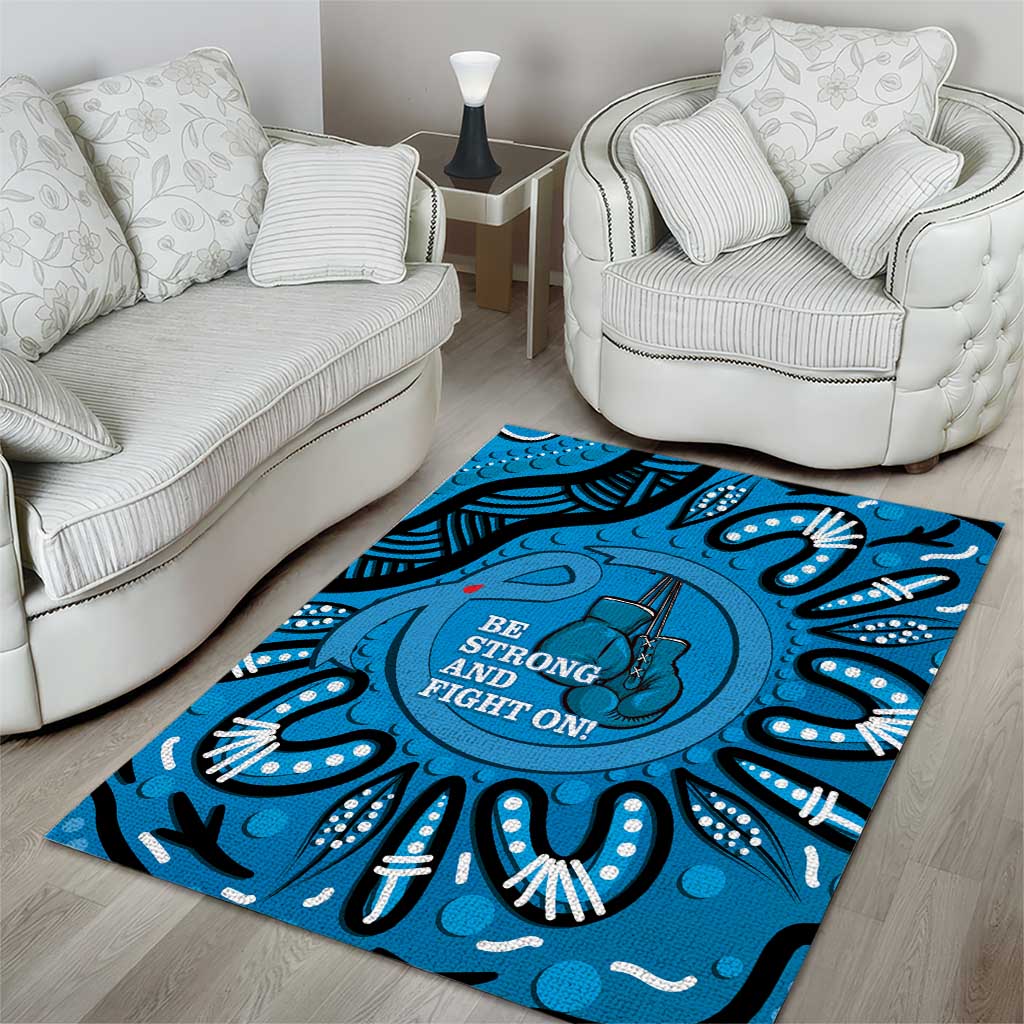 Australia Diabetes Awareness Month Area Rug Be Strong And Fight On Aboriginal Art - Vibe Hoodie Shop