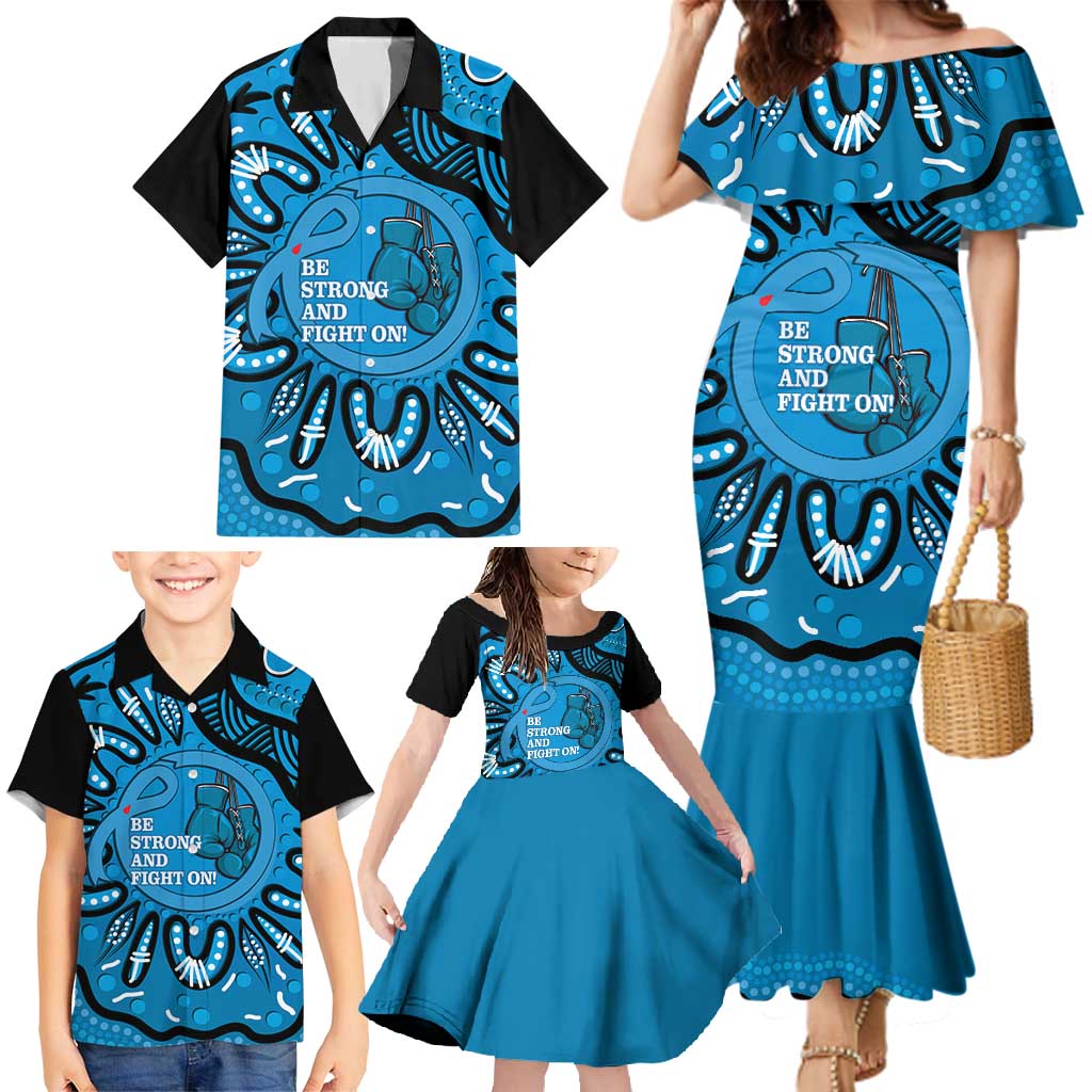 Australia Diabetes Awareness Month Family Matching Mermaid Dress and Hawaiian Shirt Be Strong And Fight On Aboriginal Art