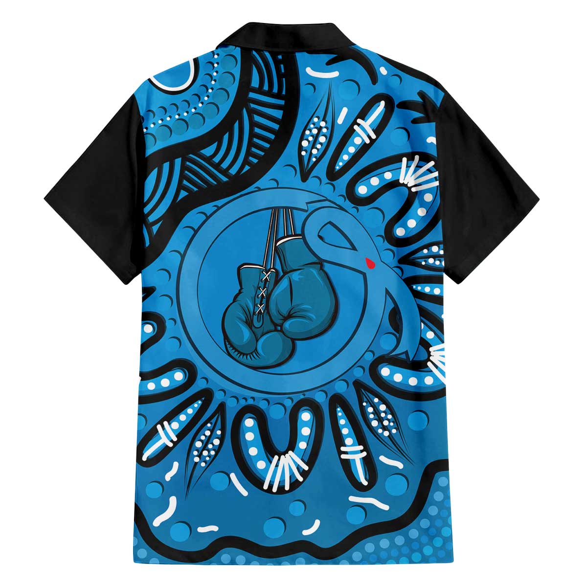 Australia Diabetes Awareness Month Family Matching Off The Shoulder Long Sleeve Dress and Hawaiian Shirt Be Strong And Fight On Aboriginal Art