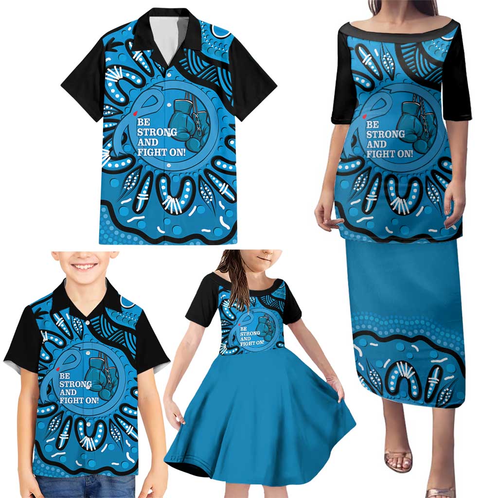 Australia Diabetes Awareness Month Family Matching Puletasi and Hawaiian Shirt Be Strong And Fight On Aboriginal Art