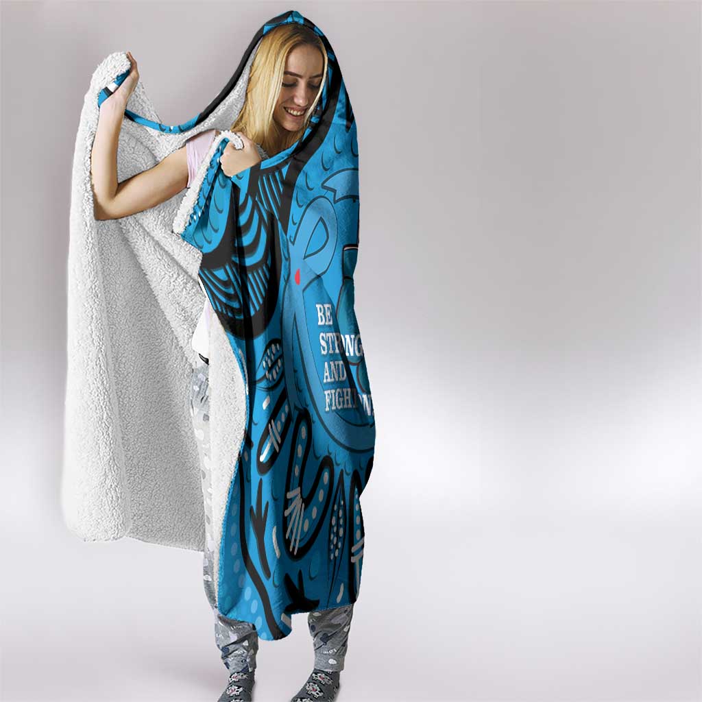 Australia Diabetes Awareness Month Hooded Blanket Be Strong And Fight On Aboriginal Art