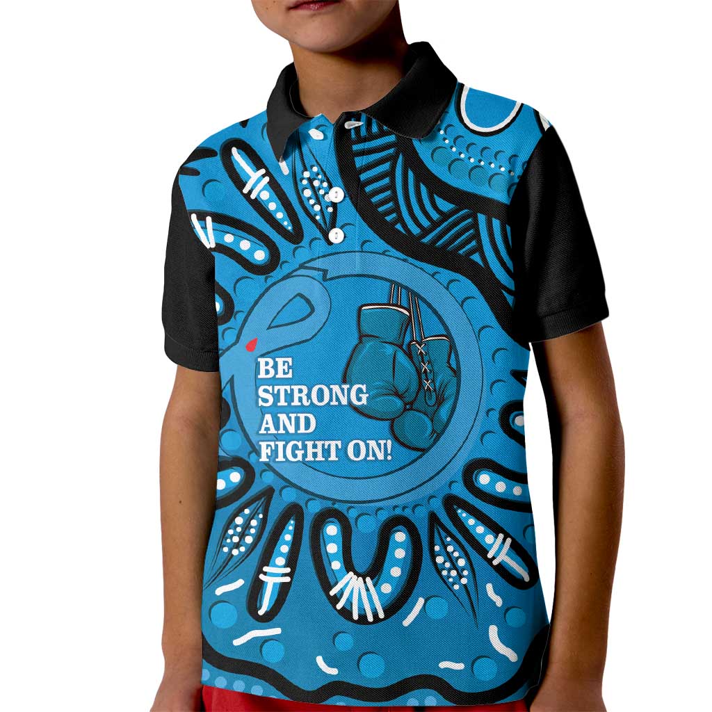 Australia Diabetes Awareness Month Kid Polo Shirt Be Strong And Fight On Aboriginal Art - Vibe Hoodie Shop