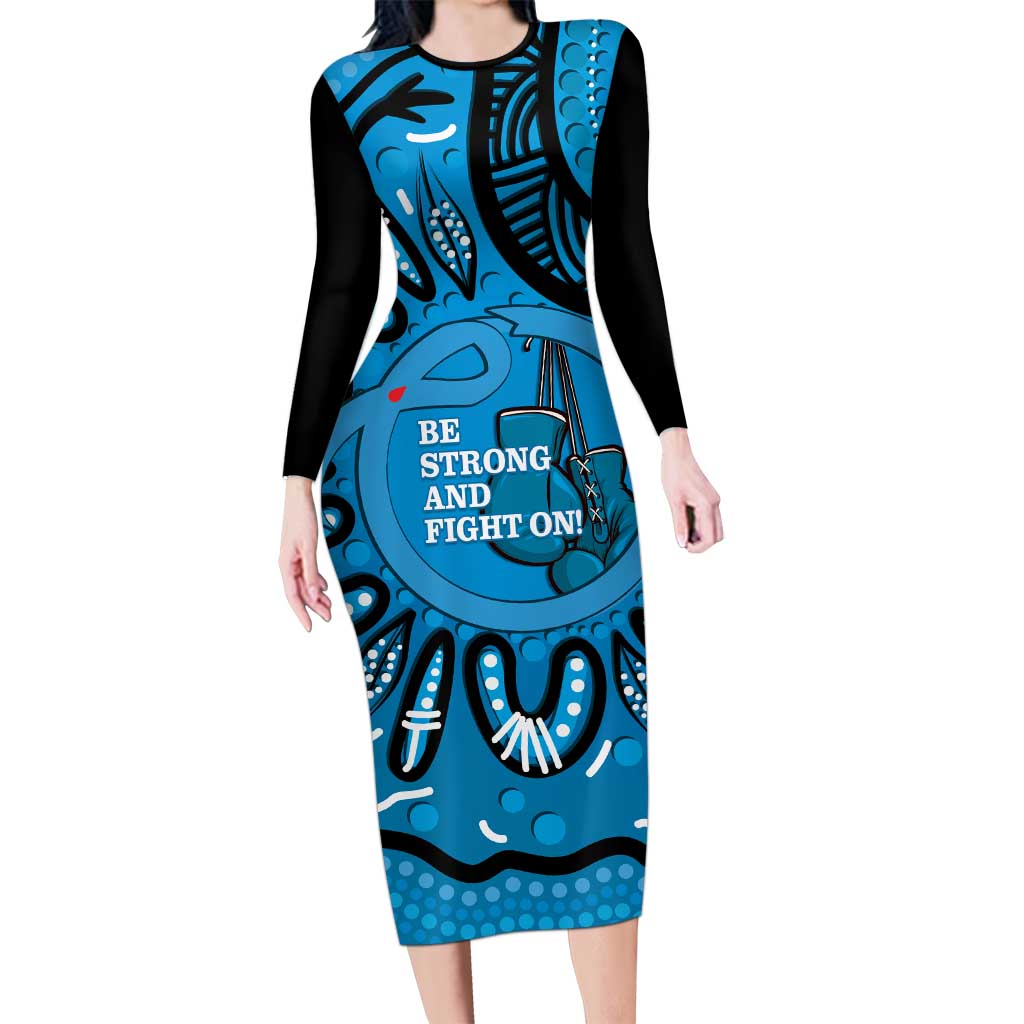Australia Diabetes Awareness Month Long Sleeve Bodycon Dress Be Strong And Fight On Aboriginal Art