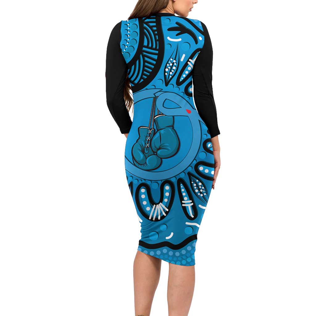 Australia Diabetes Awareness Month Long Sleeve Bodycon Dress Be Strong And Fight On Aboriginal Art