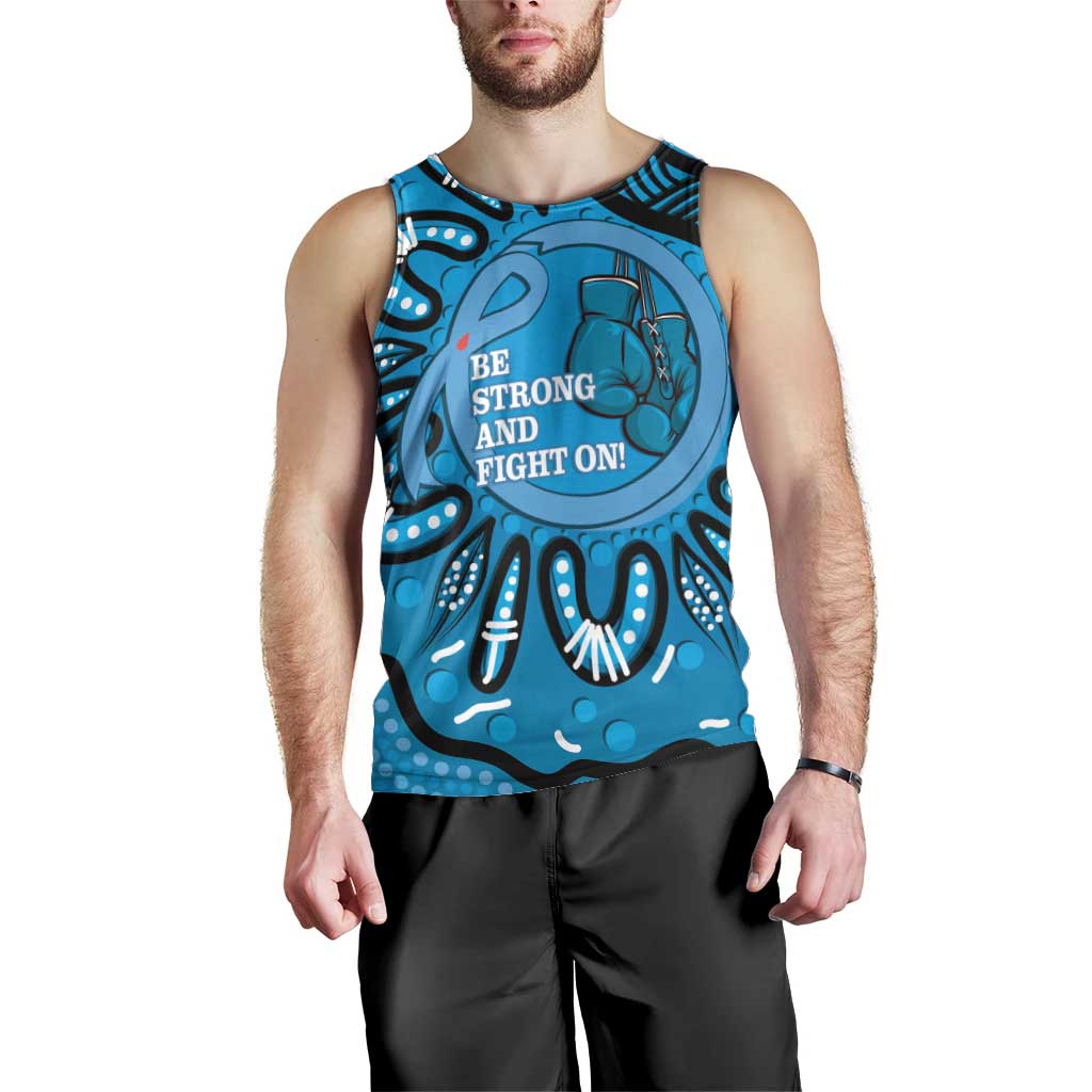 Australia Diabetes Awareness Month Men Tank Top Be Strong And Fight On Aboriginal Art - Vibe Hoodie Shop