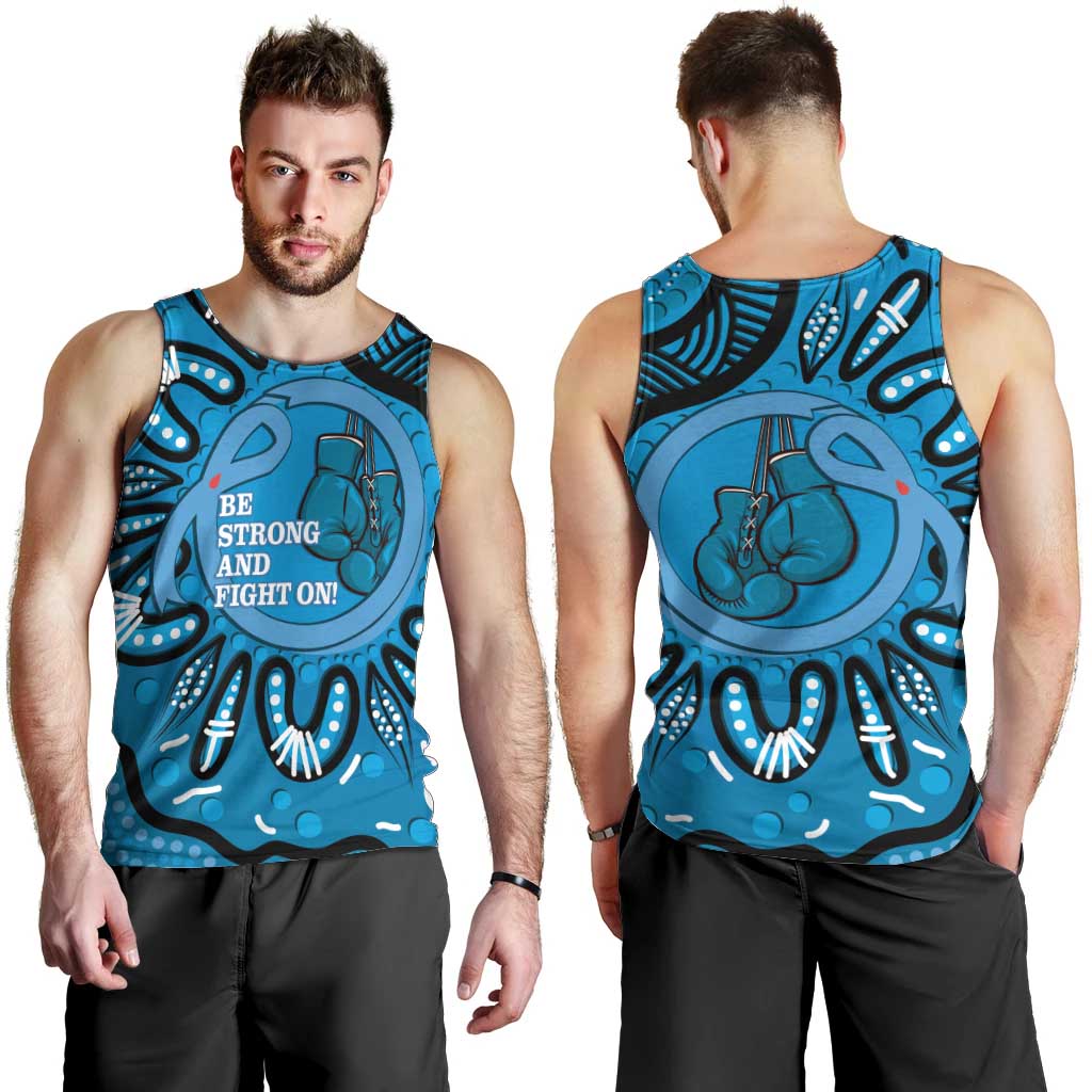 Australia Diabetes Awareness Month Men Tank Top Be Strong And Fight On Aboriginal Art - Vibe Hoodie Shop