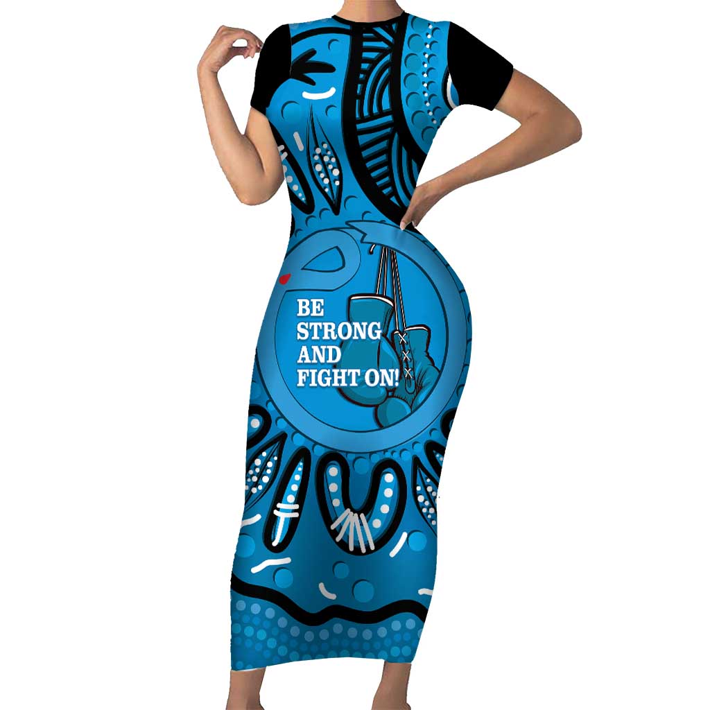 Australia Diabetes Awareness Month Short Sleeve Bodycon Dress Be Strong And Fight On Aboriginal Art