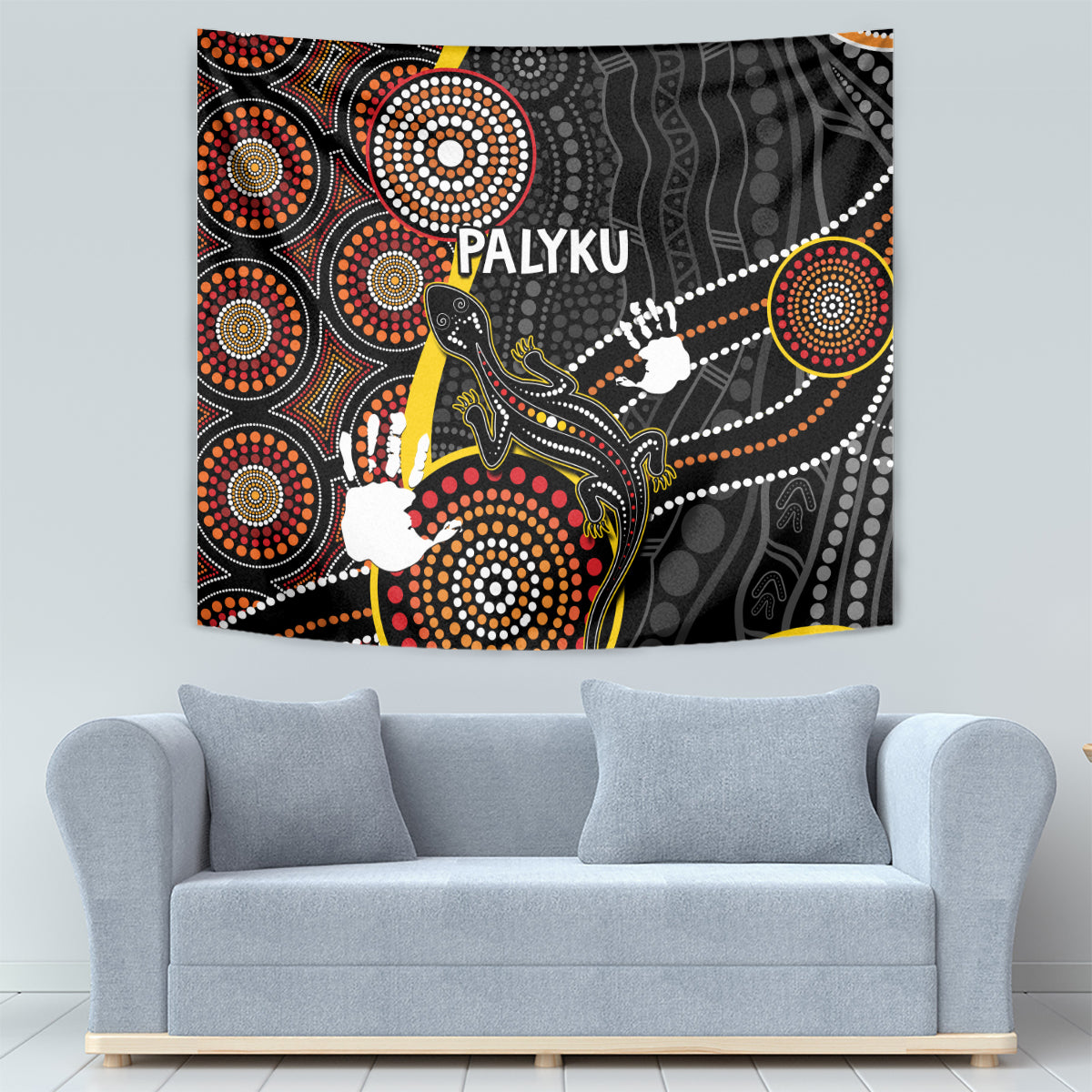 PALYKU Australia Lizard Aboriginal Art Tapestry - Vibe Hoodie Shop