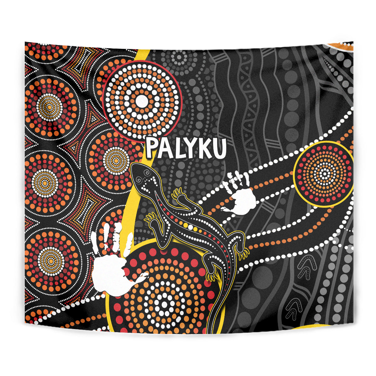 PALYKU Australia Lizard Aboriginal Art Tapestry - Vibe Hoodie Shop