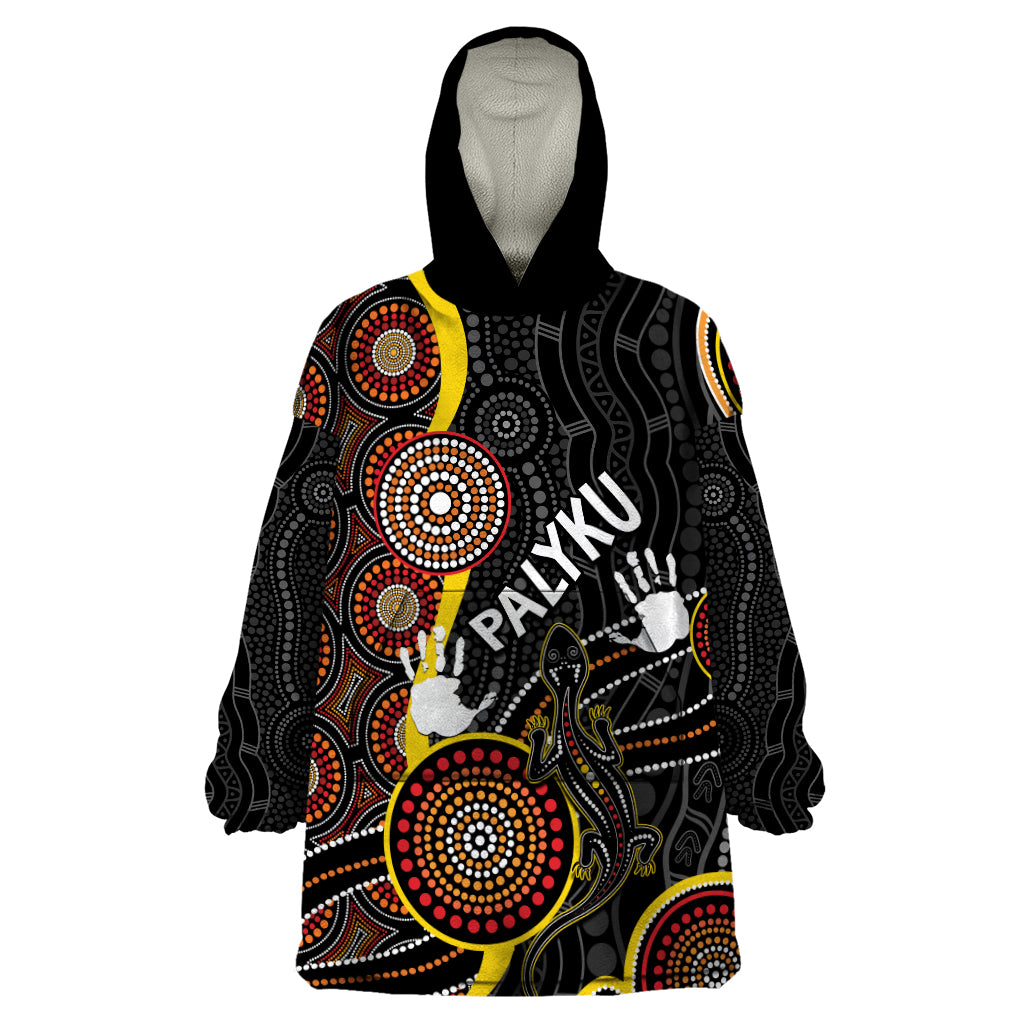 PALYKU Australia Lizard Aboriginal Art Wearable Blanket Hoodie - Vibe Hoodie Shop