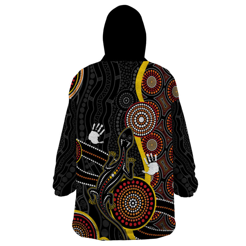 PALYKU Australia Lizard Aboriginal Art Wearable Blanket Hoodie - Vibe Hoodie Shop