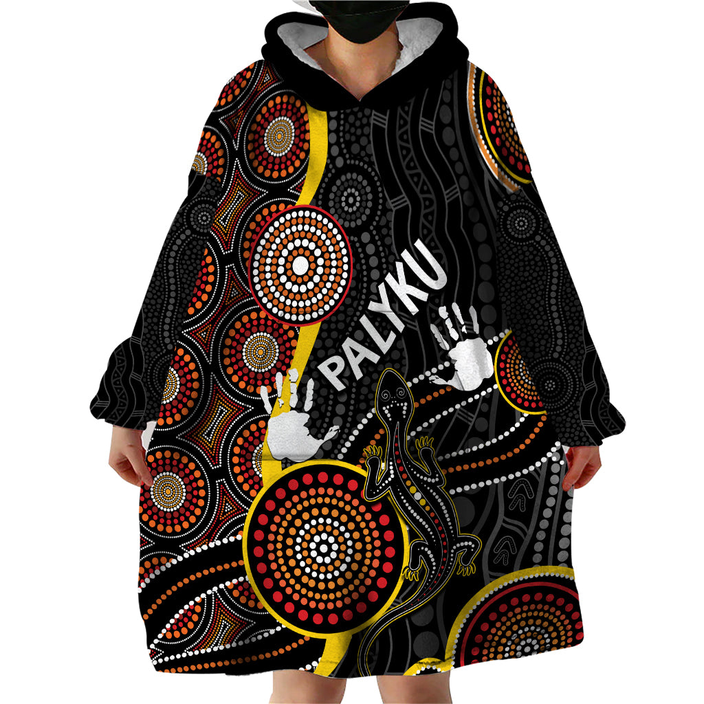 PALYKU Australia Lizard Aboriginal Art Wearable Blanket Hoodie - Vibe Hoodie Shop