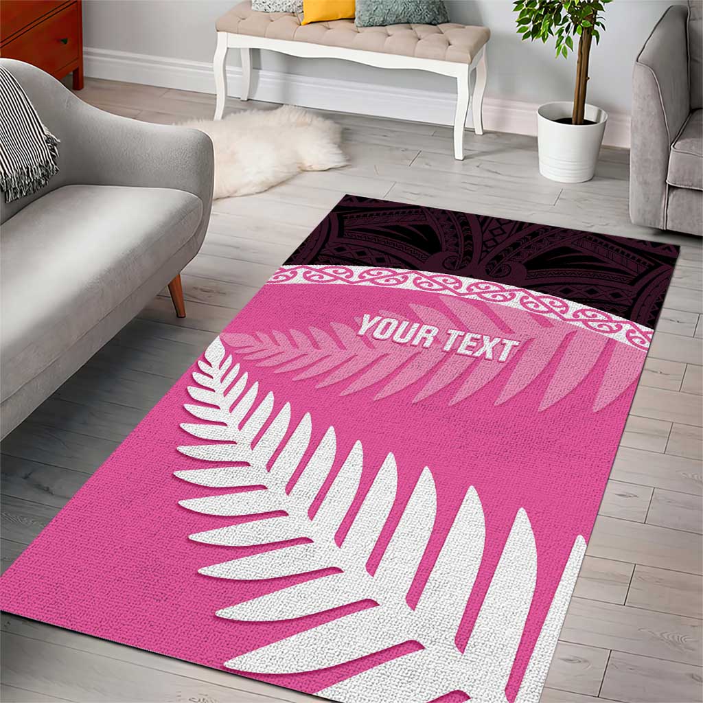 Custom New Zealand Aotearoa Cricket Area Rug Go White Silver Fern - Vibe Hoodie Shop