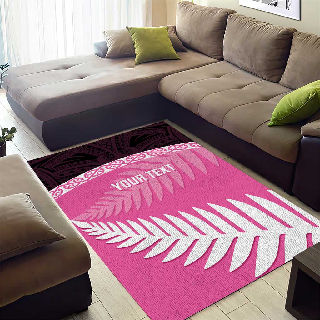 Custom New Zealand Aotearoa Cricket Area Rug Go White Silver Fern - Vibe Hoodie Shop