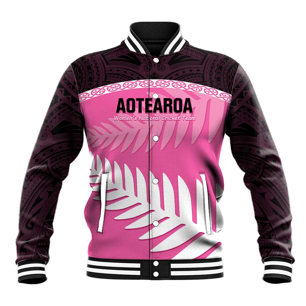 Custom New Zealand Aotearoa Cricket Baseball Jacket Go White Silver Fern - Vibe Hoodie Shop