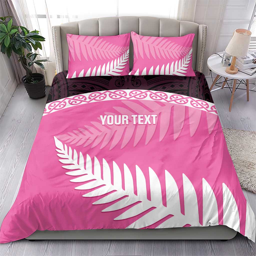 Custom New Zealand Aotearoa Cricket Bedding Set Go White Silver Fern - Vibe Hoodie Shop