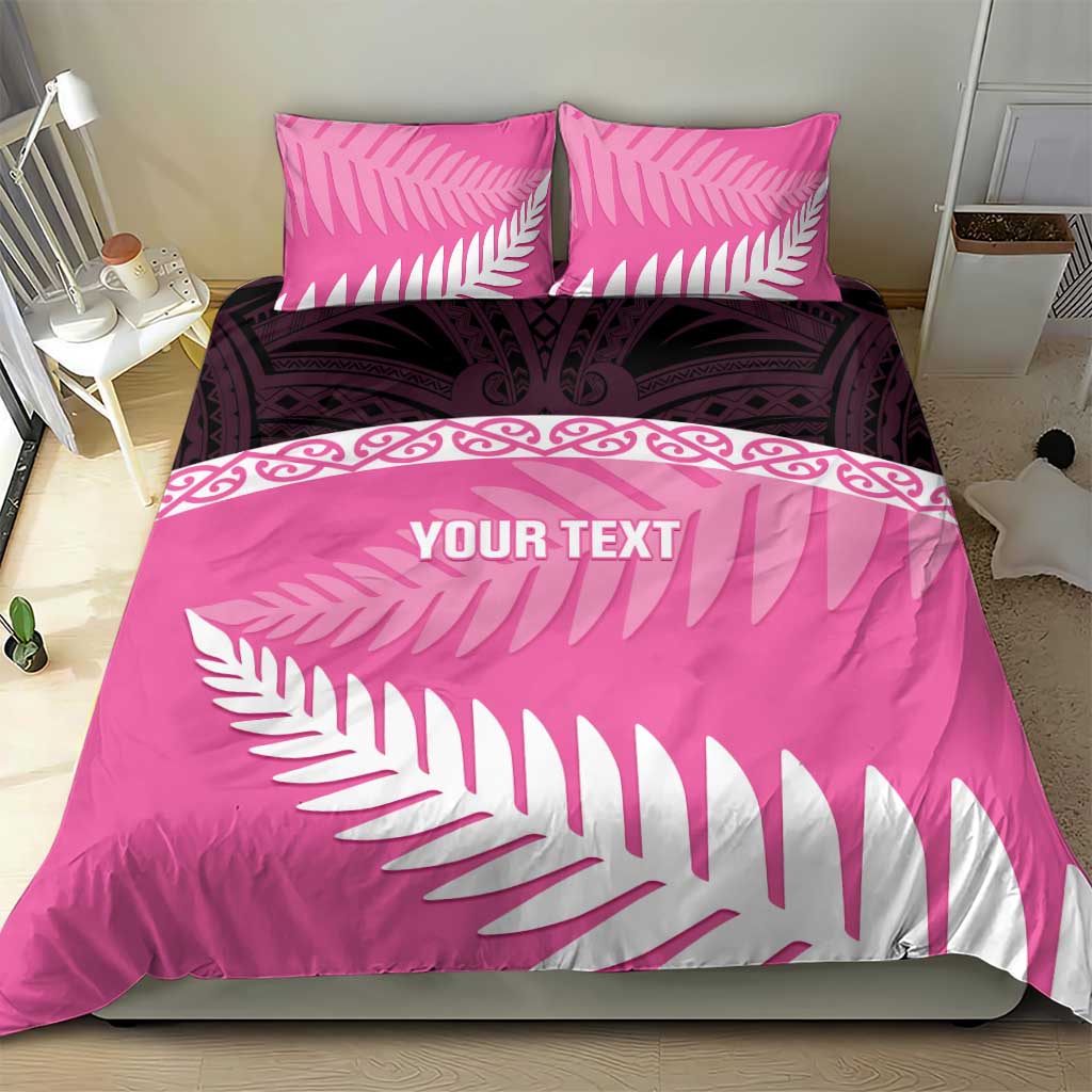 Custom New Zealand Aotearoa Cricket Bedding Set Go White Silver Fern - Vibe Hoodie Shop