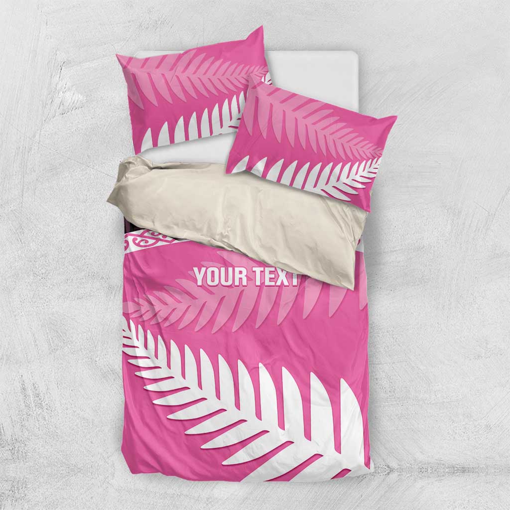 Custom New Zealand Aotearoa Cricket Bedding Set Go White Silver Fern - Vibe Hoodie Shop