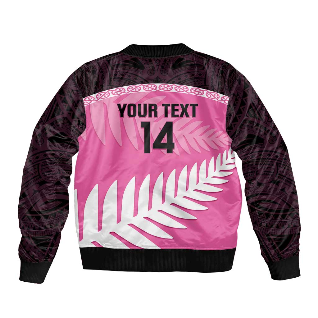 Custom New Zealand Aotearoa Cricket Bomber Jacket Go White Silver Fern - Vibe Hoodie Shop