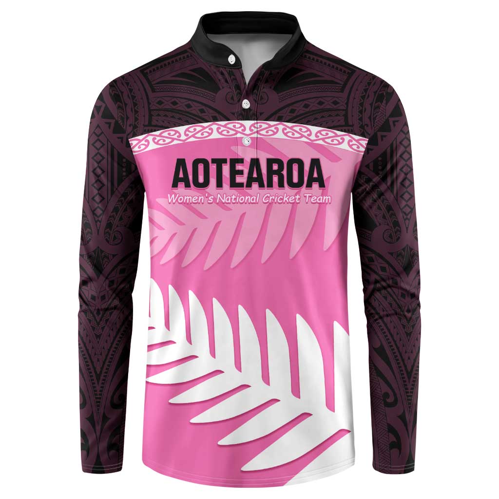 Custom New Zealand Aotearoa Cricket Button Sweatshirt Go White Silver Fern