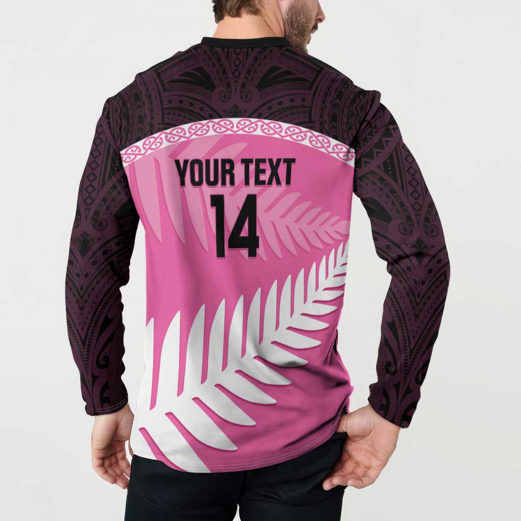 Custom New Zealand Aotearoa Cricket Button Sweatshirt Go White Silver Fern