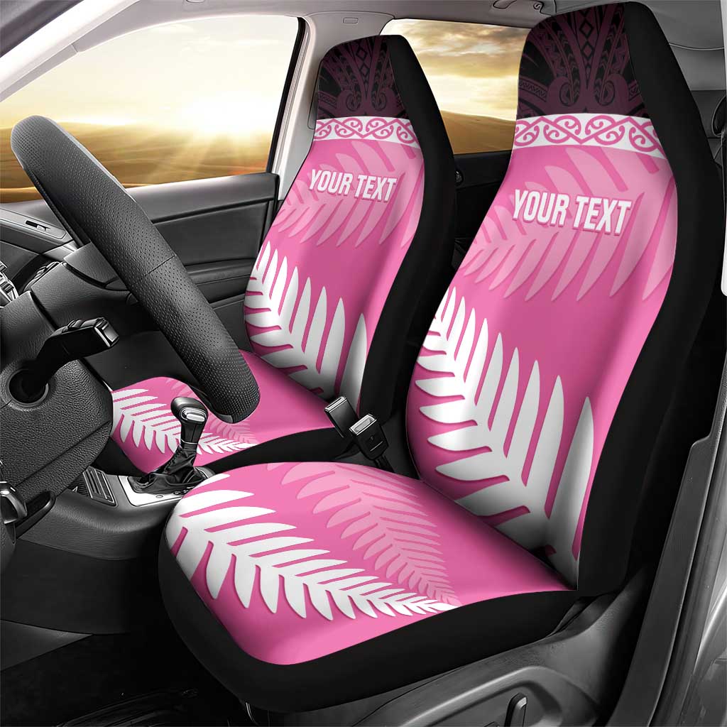 Custom New Zealand Aotearoa Cricket Car Seat Cover Go White Silver Fern - Vibe Hoodie Shop