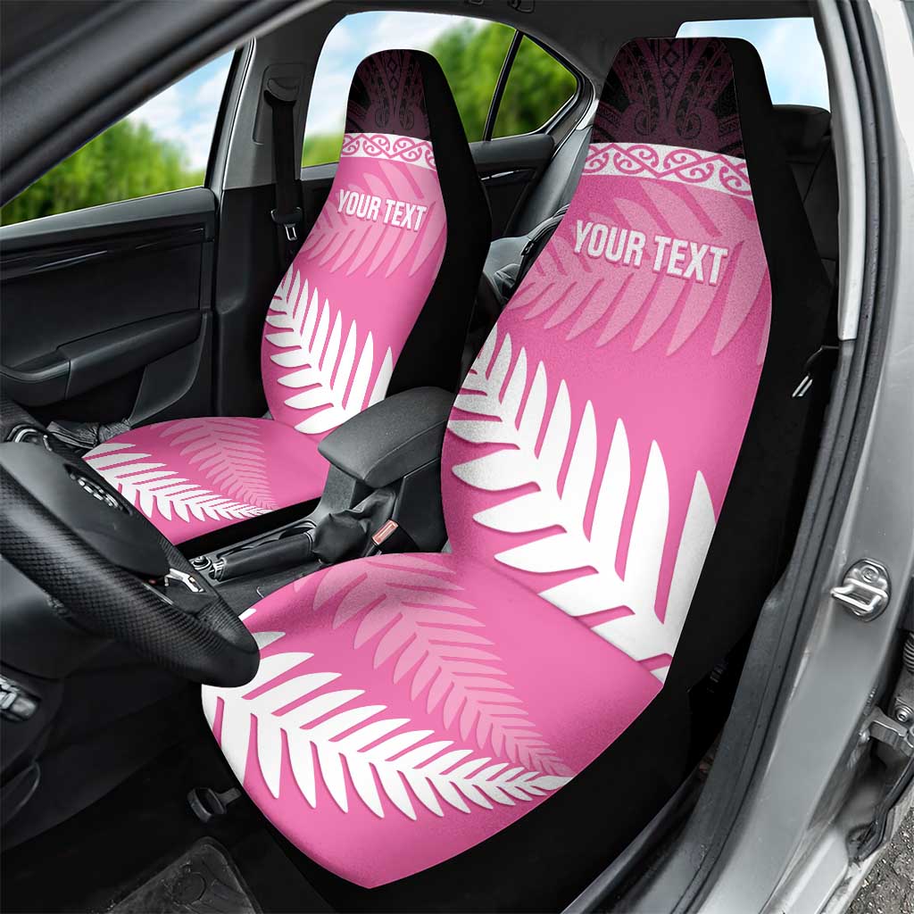 Custom New Zealand Aotearoa Cricket Car Seat Cover Go White Silver Fern - Vibe Hoodie Shop