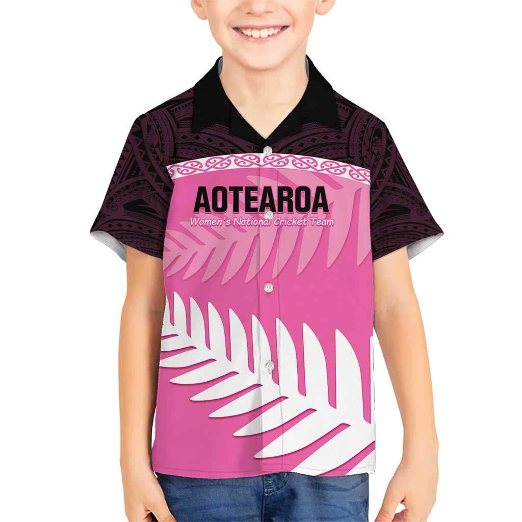 Custom New Zealand Aotearoa Cricket Family Matching Long Sleeve Bodycon Dress and Hawaiian Shirt Go White Silver Fern