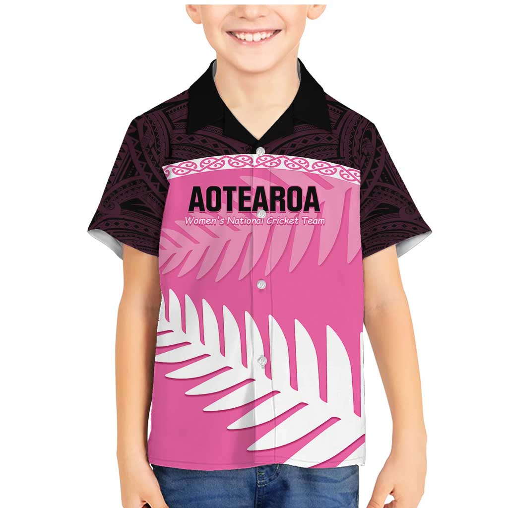 Custom New Zealand Aotearoa Cricket Family Matching Mermaid Dress and Hawaiian Shirt Go White Silver Fern