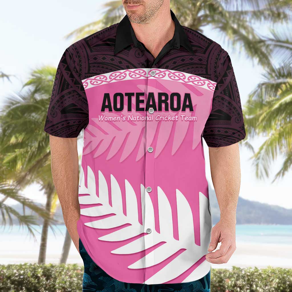 Custom New Zealand Aotearoa Cricket Hawaiian Shirt Go White Silver Fern - Vibe Hoodie Shop