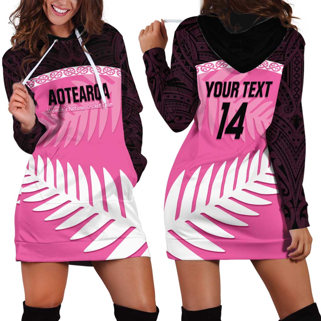 Custom New Zealand Aotearoa Cricket Hoodie Dress Go White Silver Fern - Vibe Hoodie Shop