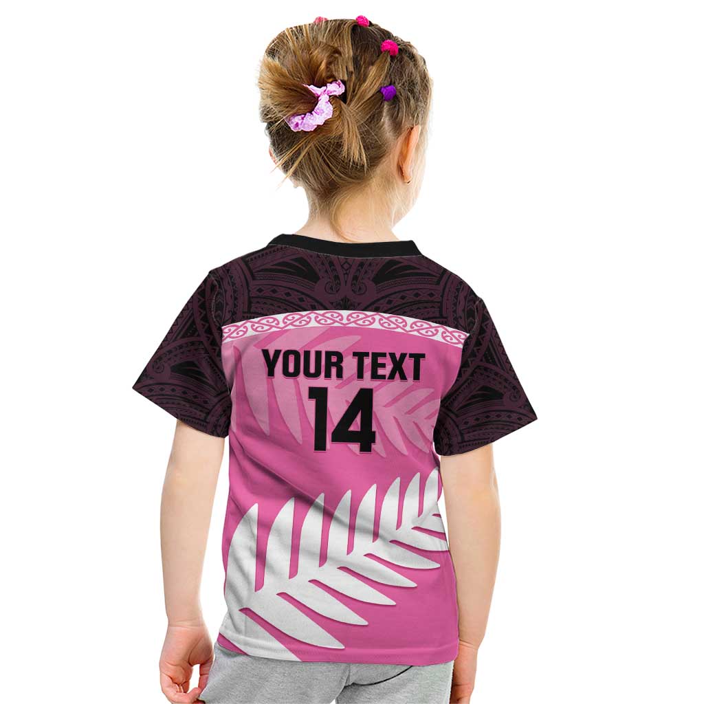 Custom New Zealand Aotearoa Cricket Kid T Shirt Go White Silver Fern - Vibe Hoodie Shop