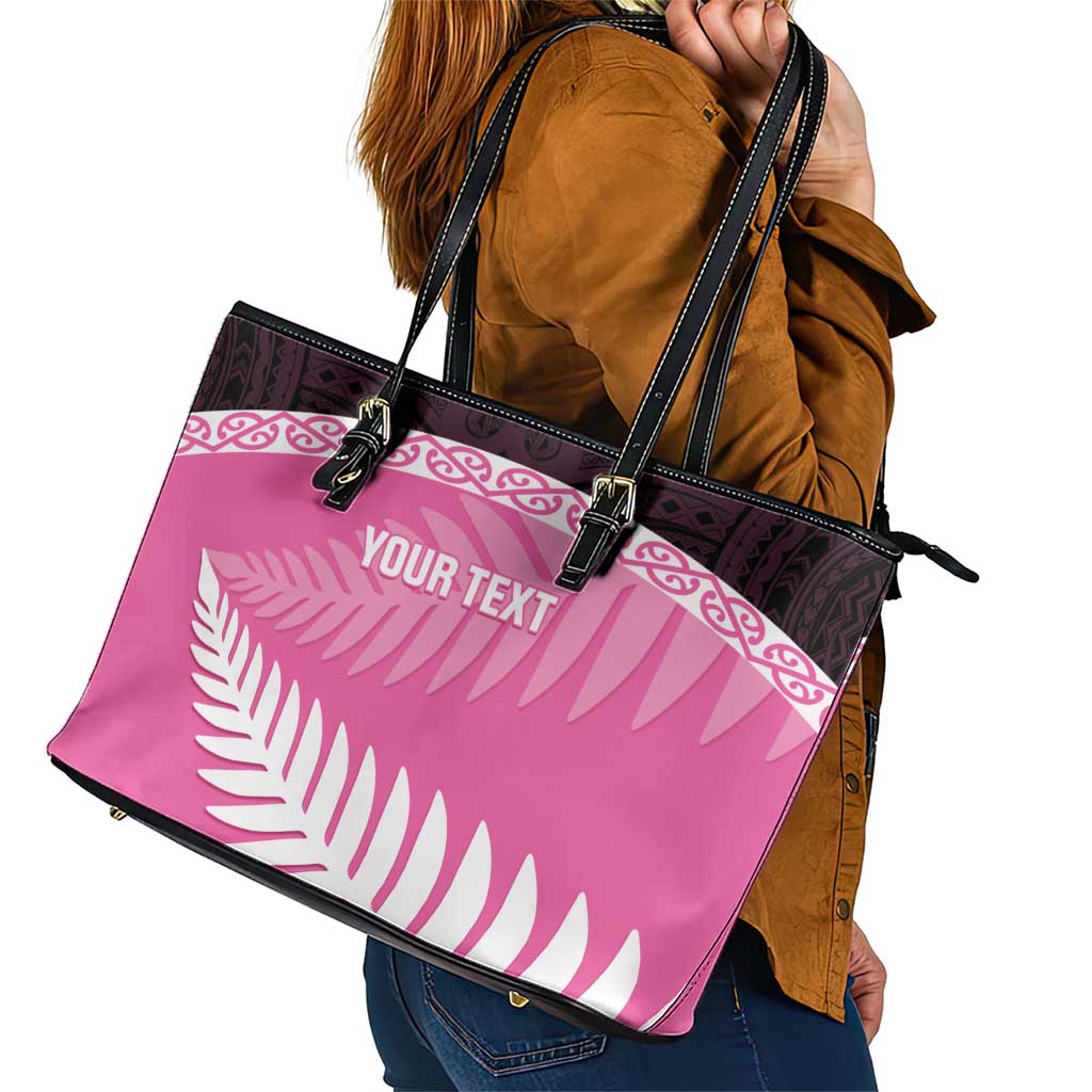 Custom New Zealand Aotearoa Cricket Leather Tote Bag Go White Silver Fern