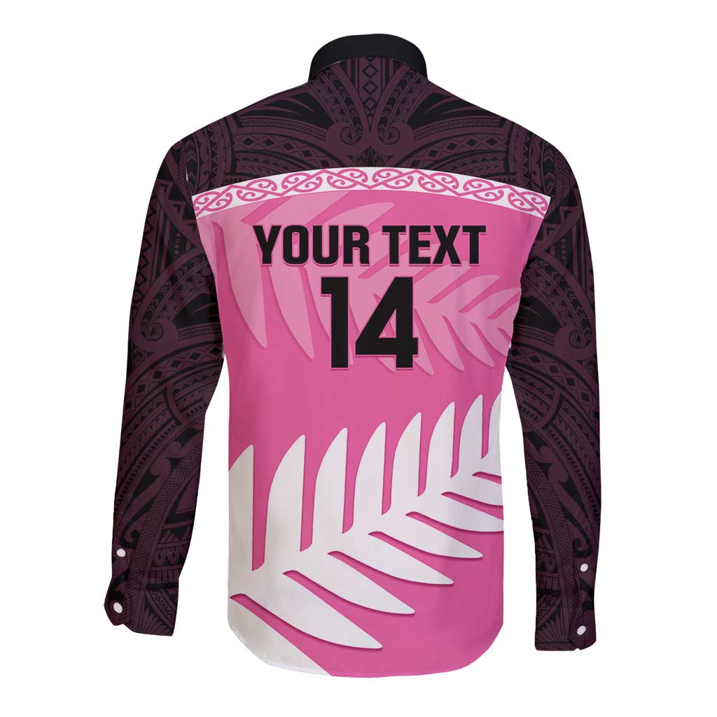 Custom New Zealand Aotearoa Cricket Long Sleeve Button Shirt Go White Silver Fern - Vibe Hoodie Shop