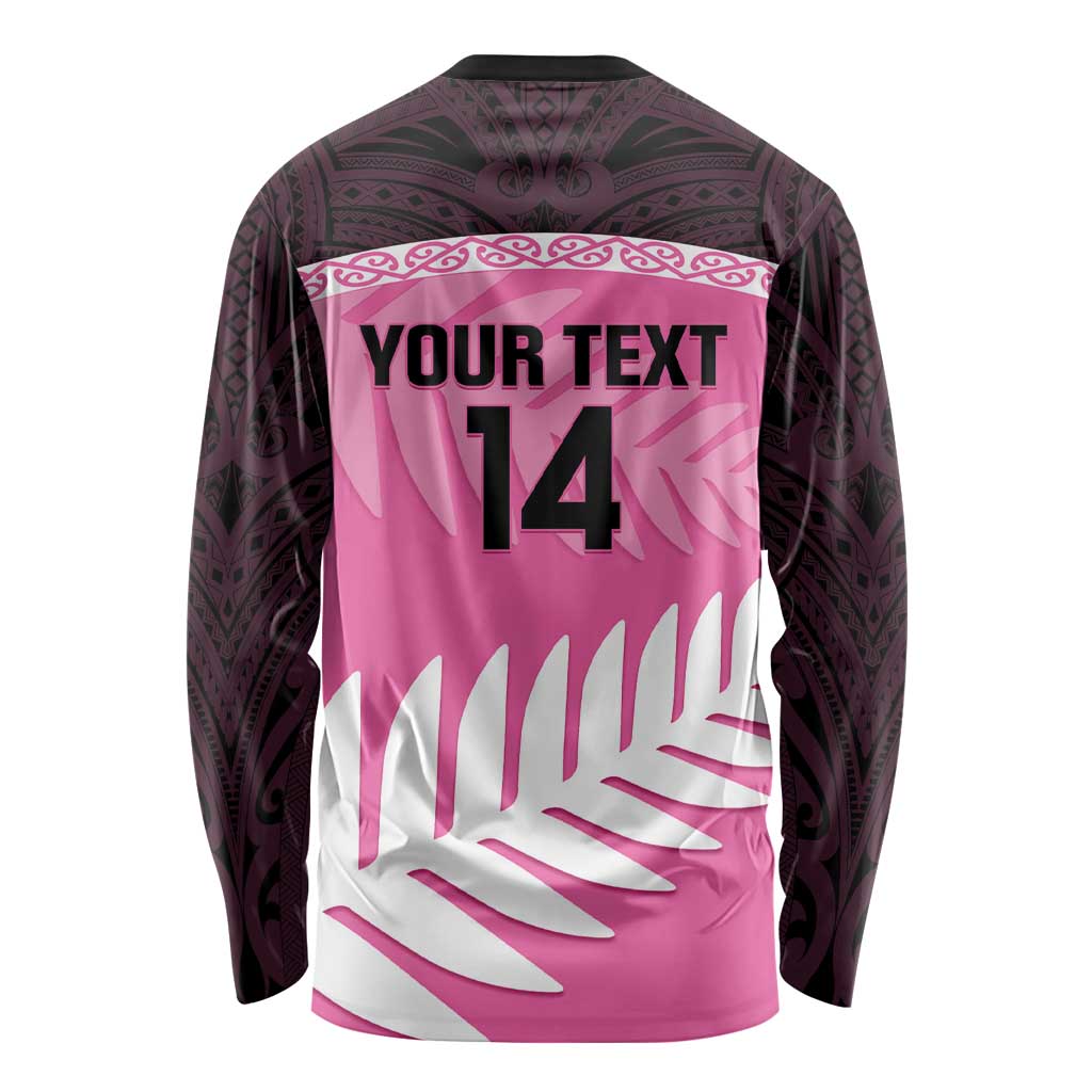 Custom New Zealand Aotearoa Cricket Long Sleeve Shirt Go White Silver Fern - Vibe Hoodie Shop