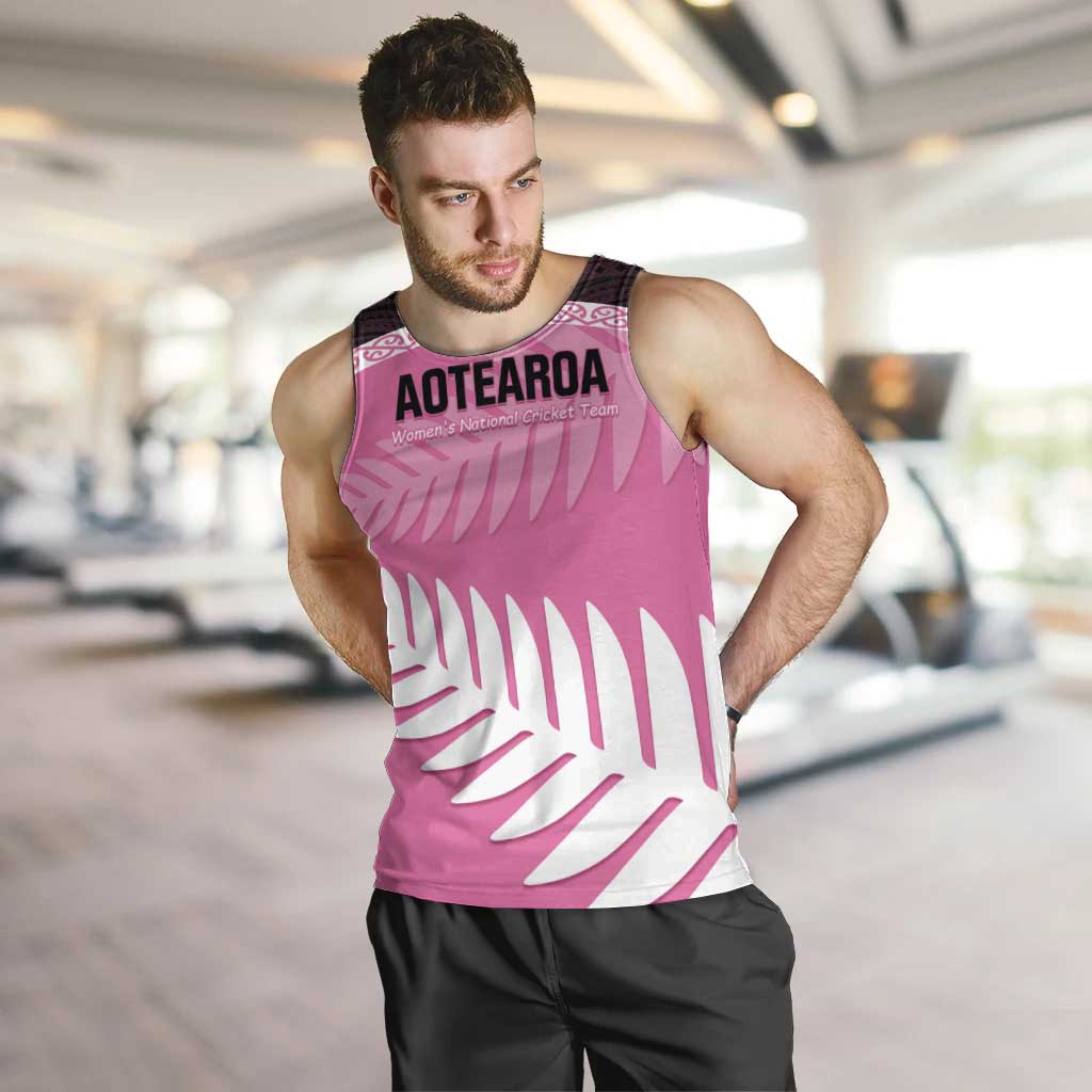 Custom New Zealand Aotearoa Cricket Men Tank Top Go White Silver Fern - Vibe Hoodie Shop