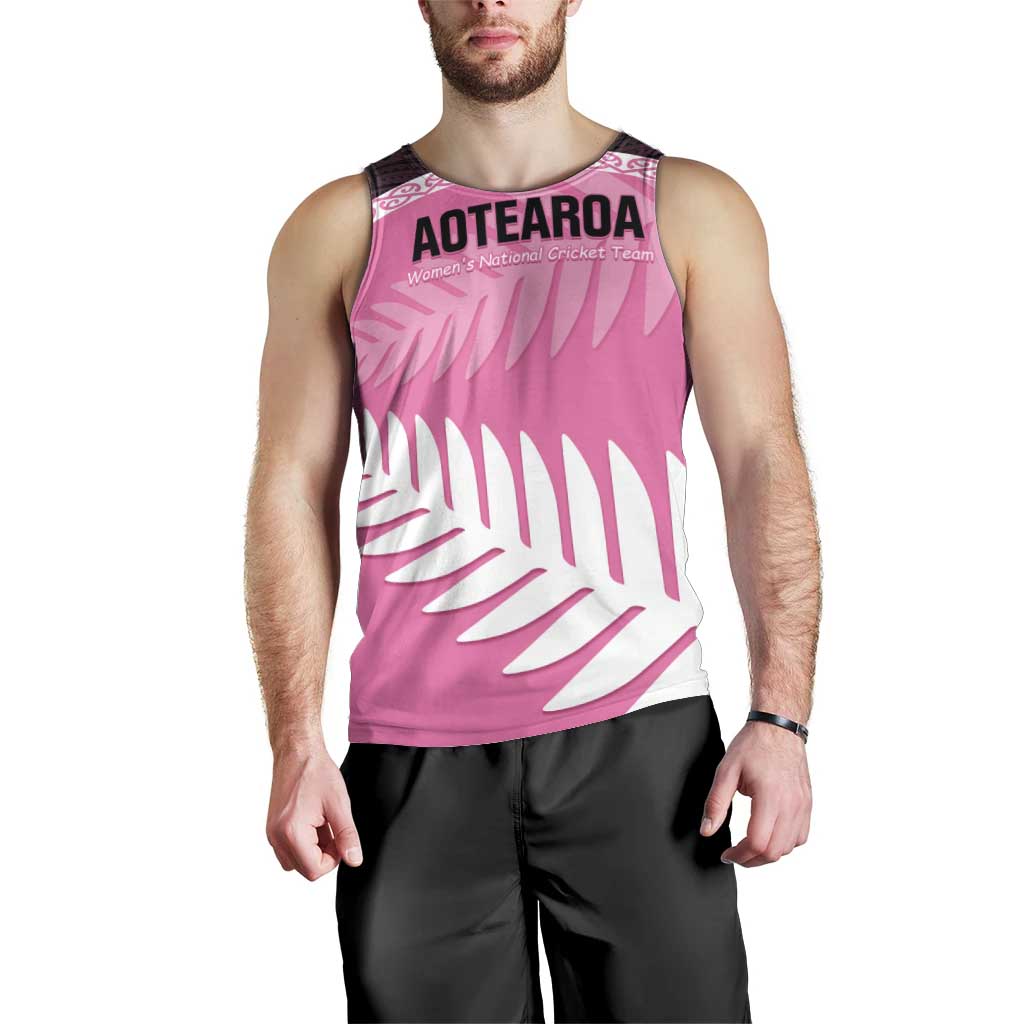 Custom New Zealand Aotearoa Cricket Men Tank Top Go White Silver Fern - Vibe Hoodie Shop