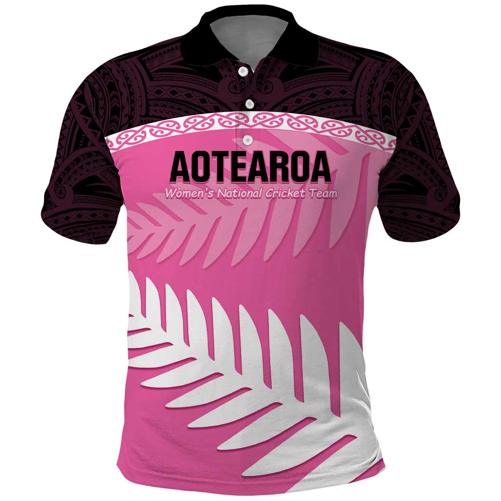 Custom New Zealand Aotearoa Cricket Polo Shirt Go White Silver Fern - Vibe Hoodie Shop